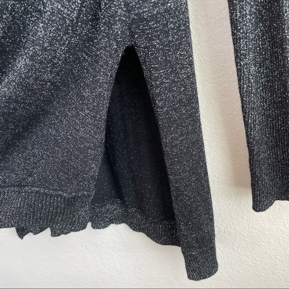 Hannah Long Sleeve Black Shimmer Metallic Top Size XL - Picture 6 of 9